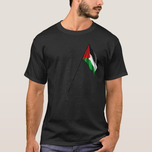 Palestine  Hanzala holding Palestinian Flag  Free  T-shirt (Voorkant)