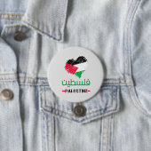Palestine-hart-canvas tas ronde button 7,6 cm (In situ)