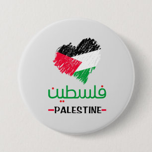 Palestine-hart-canvas tas ronde button 7,6 cm