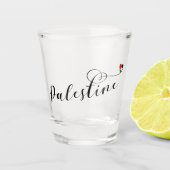 Palestine Heart Flag, Palestijns Shot Glas (Voorkant)
