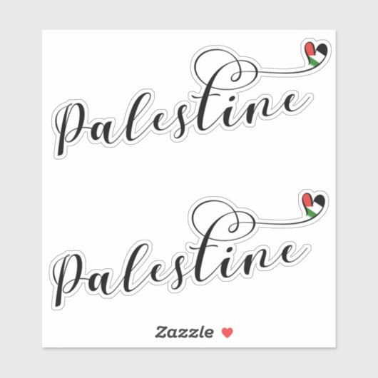 Palestine Heart Flag, Palestijnse staat Sticker (Vel)