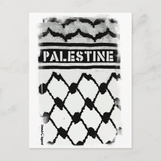 Palestine Keffiyah Briefkaart (Voorkant)