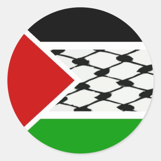 Palestine Keffiyeh Flag Ronde Sticker (Voorkant)