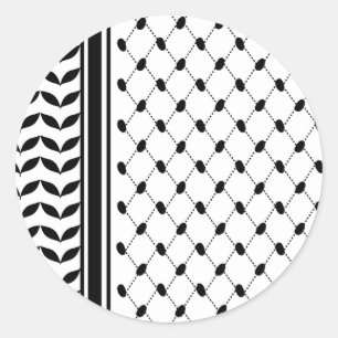 Palestine Keffiyeh Patroon Sjaal Ronde Sticker