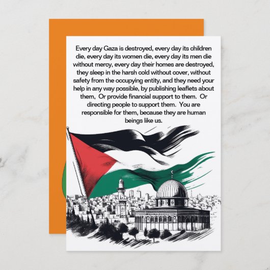 palestine libre Invitation (Devant / Derrière)