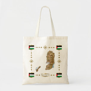 Palestine Map + Flags Bag Tote Bag