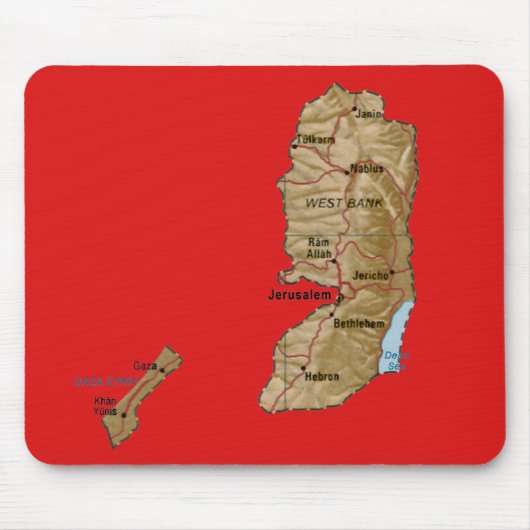 Palestine Map Mousepad Muismat (Voorkant)