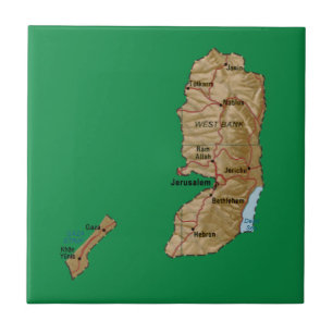 Palestine Map Tile Tegeltje