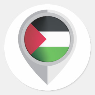 Palestine Pin Locatie Vlag Ronde Sticker