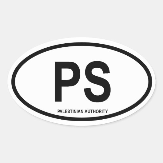 Palestine "PS" Ovale Sticker (Voorkant)