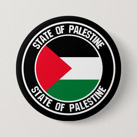 Palestine Round Emblem Ronde Button 7,6 Cm (Voorkant)