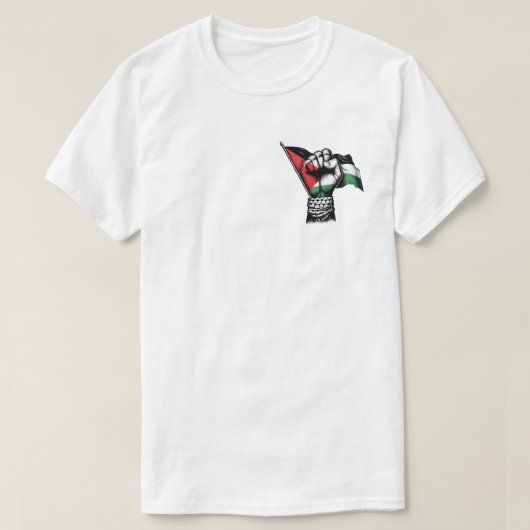 Palestine Solidarity Fist Flag Tee T-shirt (Design voorkant)
