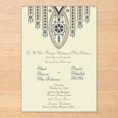 Palestine Tatreez 3 Mer Acrylique. Invitation (Recto)