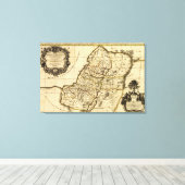PalestinePanoramic MapPalestine Canvas Afdruk (Insitu (Houten vloer))