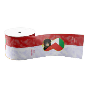Palestinian Angel Black Hair gekleed in vlag Grosgrain Lint