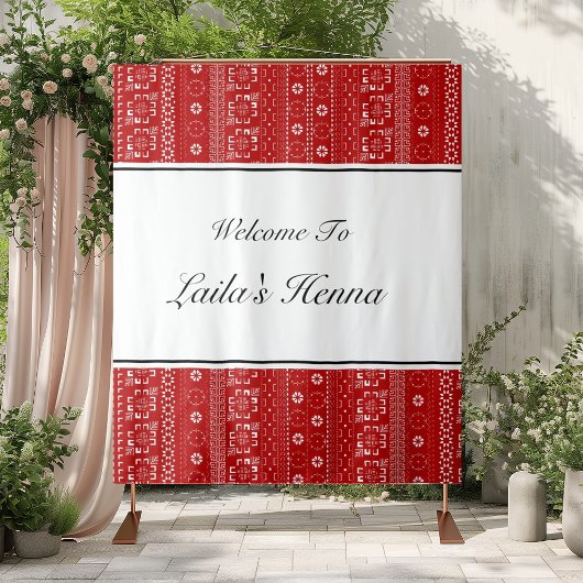 Palestinian Pattern Henna Photobooth Backdrop Wandkleed
