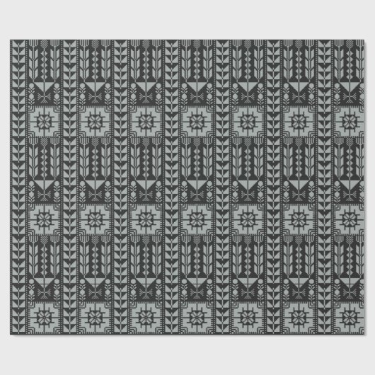 Palestinian Tatreez Print Wrapping Paper Cadeaupapier (Vlak)