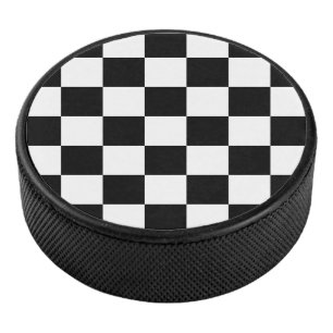 Palet De Hockey À damiers noir et blanc