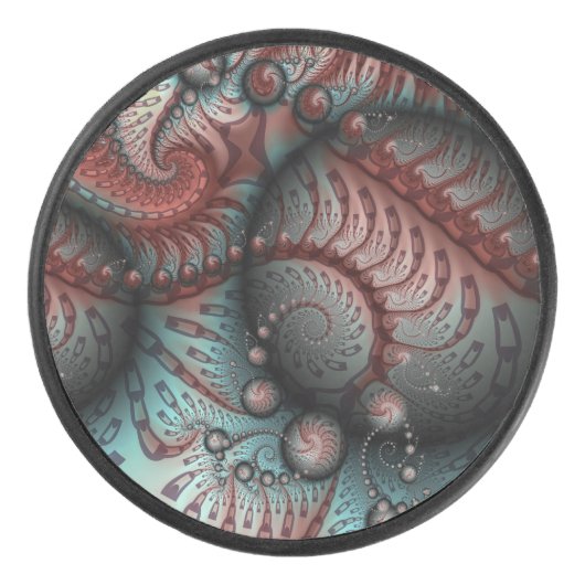 Palet De Hockey Abstrait Imaginaire dynamique Fractal Art Brown Bl (Devant)