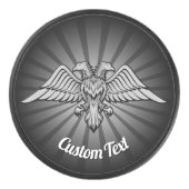 Palet De Hockey Aigle gris avec deux têtes Hockey Puck (Devant)