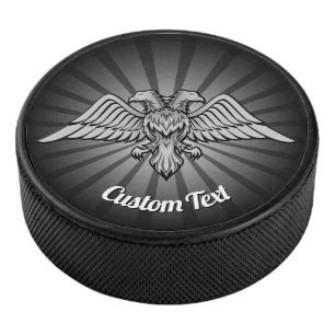 Palet De Hockey Aigle gris avec deux têtes Hockey Puck