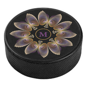 Palet De Hockey Ailes d'ange abstraites Mandala Fractale Monogramm