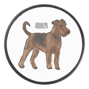 Palet De Hockey Airedale terrier dog cartoon