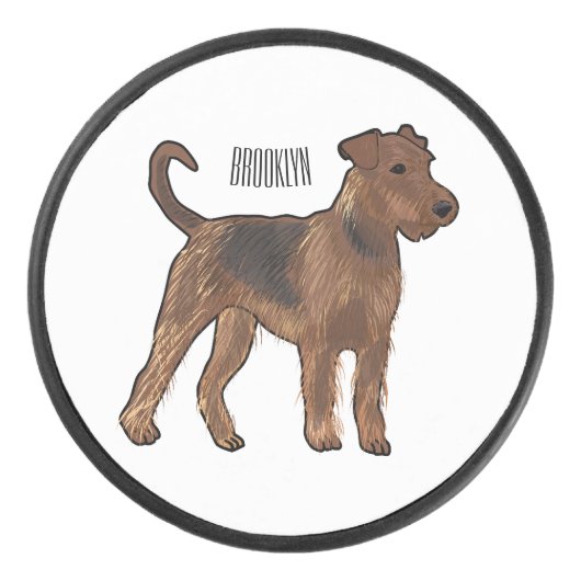 Palet De Hockey Airedale terrier dog cartoon (Devant)