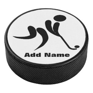 Palet De Hockey Ajouter Nom Stick du joueur de hockey Puck noir bl