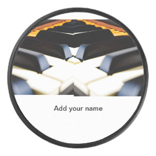 Palet De Hockey Ajoutez votre nom texte touches de piano marron no