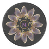 Palet De Hockey Ange Abstraite ailes Mandala Monogramme fractal (Devant)