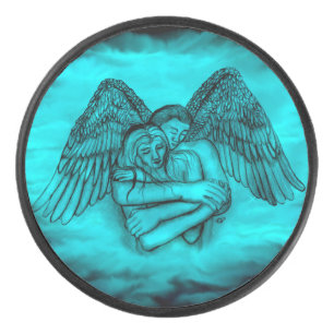 Palet De Hockey Angel Eros en amour, design noir et vert