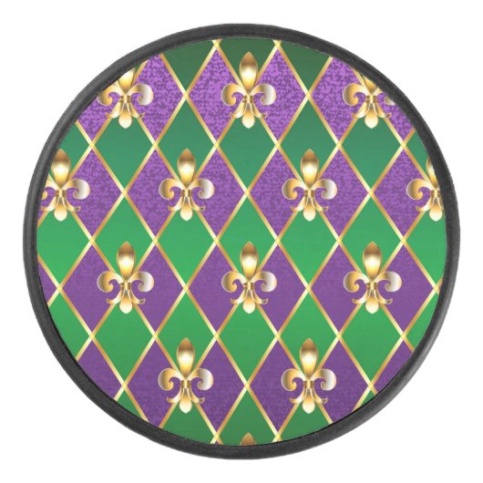 Palet De Hockey Arrière - plan de bijoux Mardi Gras (Devant)