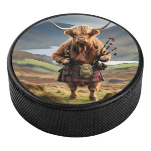 Palet De Hockey Bagpiper de vache écossaise Highland