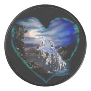 Palet De Hockey Baie à la nuit, Amour Dauphin