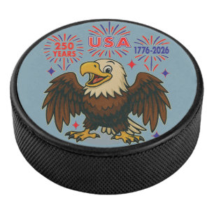 Palet De Hockey Bald Eagle avec Fireworks - USA 250 ans 1776-2026