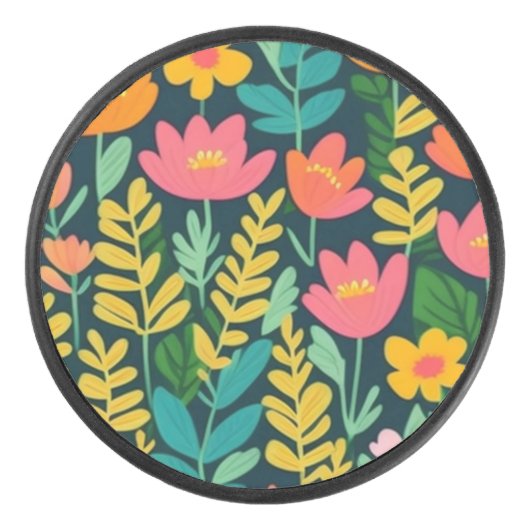 Palet De Hockey Beau champ fleuri coloré (Devant)