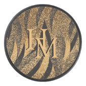 Palet De Hockey Black Gold Glitter Tiger Pattern Initials (Devant)