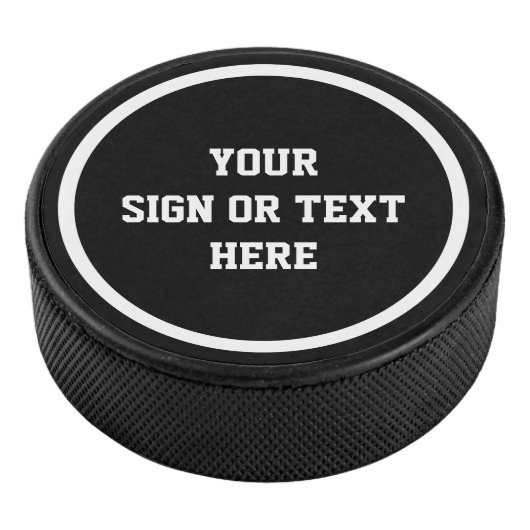 Palet De Hockey Blanc solide d'anneau + votre couleur, signe ou (3/4/2016 12:00:00 AM)