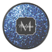 Palet De Hockey Bleu foncé foncé brillant parties scintillant scin (Devant)