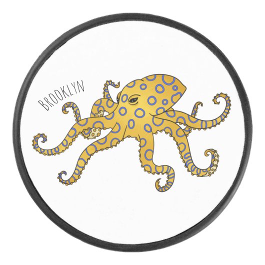 Palet De Hockey Blue-ringed octopus cartoon illustration (Devant)