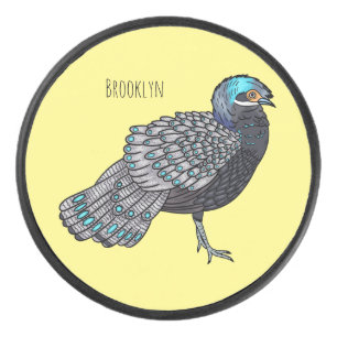 Palet De Hockey Bornean peacock-pheasant bird cartoon illustration
