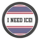 Palet De Hockey Bouton rond - Grilles bleu rouge blanc (Devant)