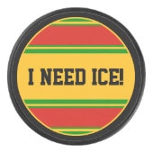 Palet De Hockey Bouton rond - Grilles rouge vert jaune (Devant)