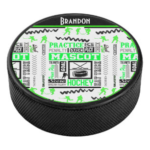 Palet De Hockey Boys Hockey Terminologie Personnalisée Neon Green
