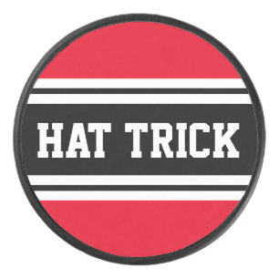 Palet De Hockey Bright Red Black White Racing Stripes "CASQUETTE T