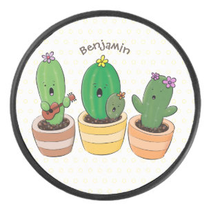 Palet De Hockey Cactus trio chantante mignonne dessin animé