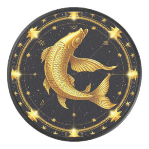 Palet De Hockey ♓ Cadeau Étoiles du Zodiaque Puck de Hockey Poisso