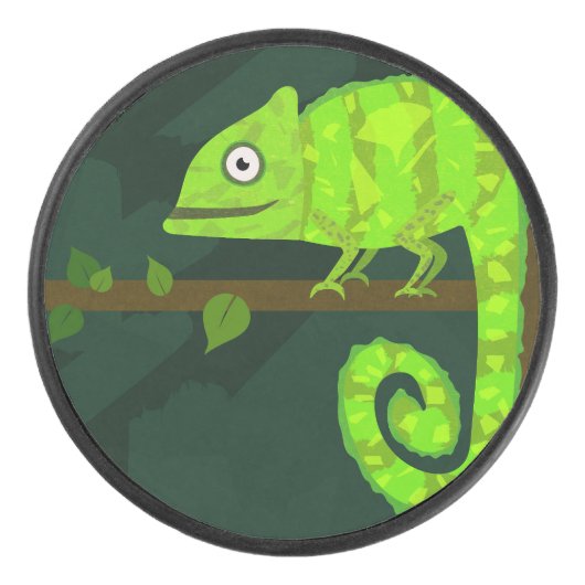 Palet De Hockey Caméléon mignon vert (Devant)