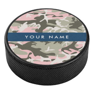 Palet De Hockey Camouflage rose et vert Personnalisez votre nom